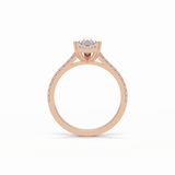 Pear Cut Pave Lab Grown Diamond Engagement Ring