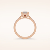 1.33 CT Pear Shaped Pave Moissanite Engagement Ring