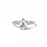 Pear Cut Pave Lab Grown Diamond Engagement Ring