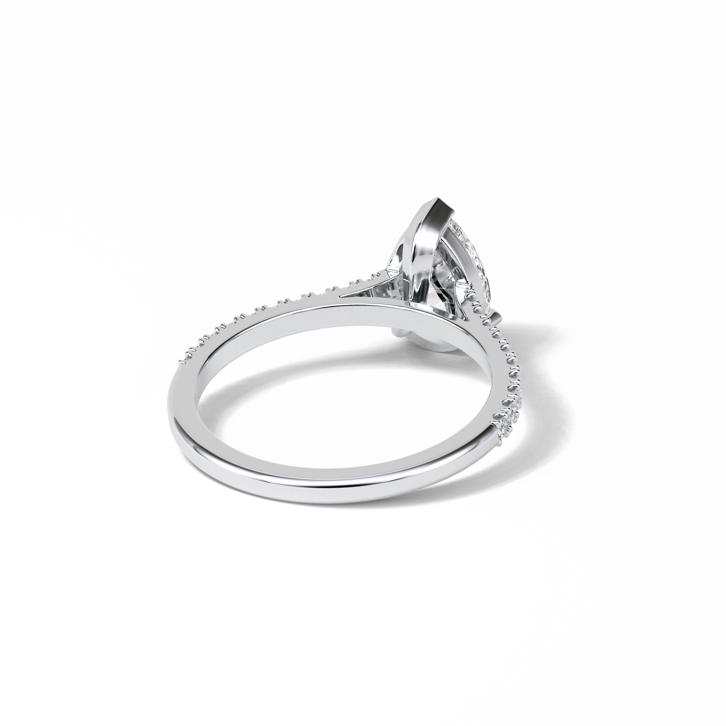 Pear Cut Pave Lab Grown Diamond Engagement Ring