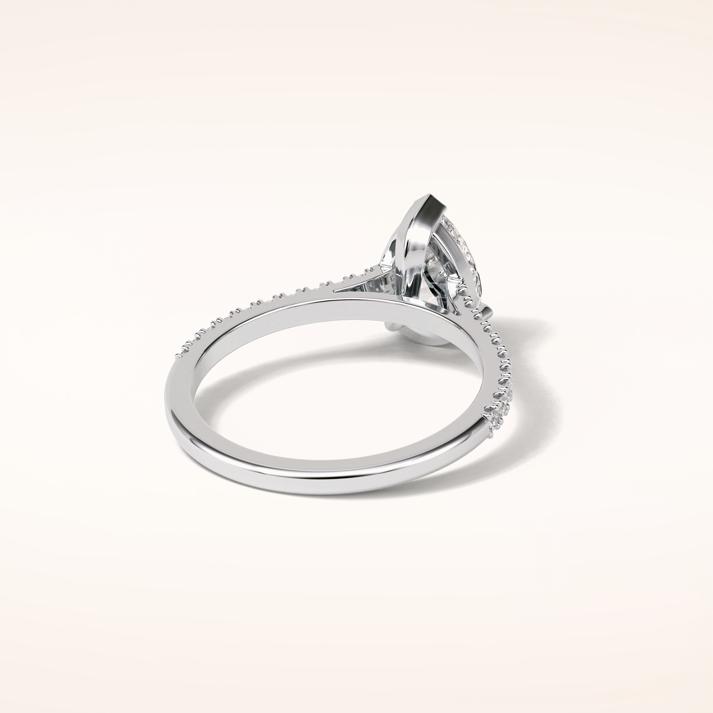 1.33 CT Pear Shaped Pave Moissanite Engagement Ring