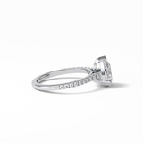 Pear Cut Pave Lab Grown Diamond Engagement Ring