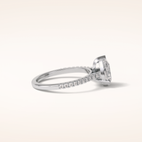 1.33 CT Pear Shaped Pave Moissanite Engagement Ring