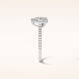 1.33 CT Pear Shaped Pave Moissanite Engagement Ring