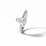 Pear Cut Pave Lab Grown Diamond Engagement Ring