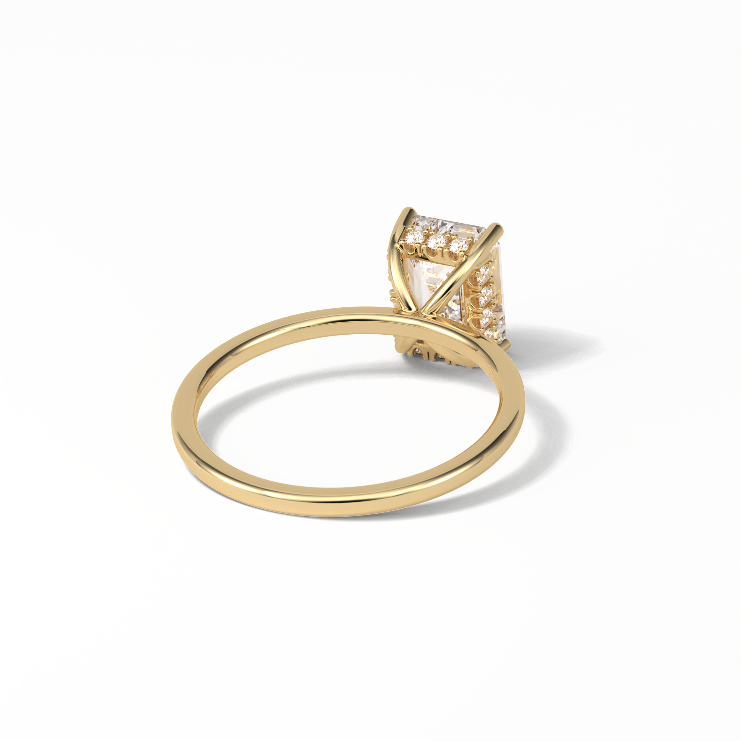 Emerald Hidden Halo Lab Grown Diamond Engagement Ring