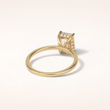 1.60 CT Emerald Shaped Hidden Halo Moissanite Engagement Ring