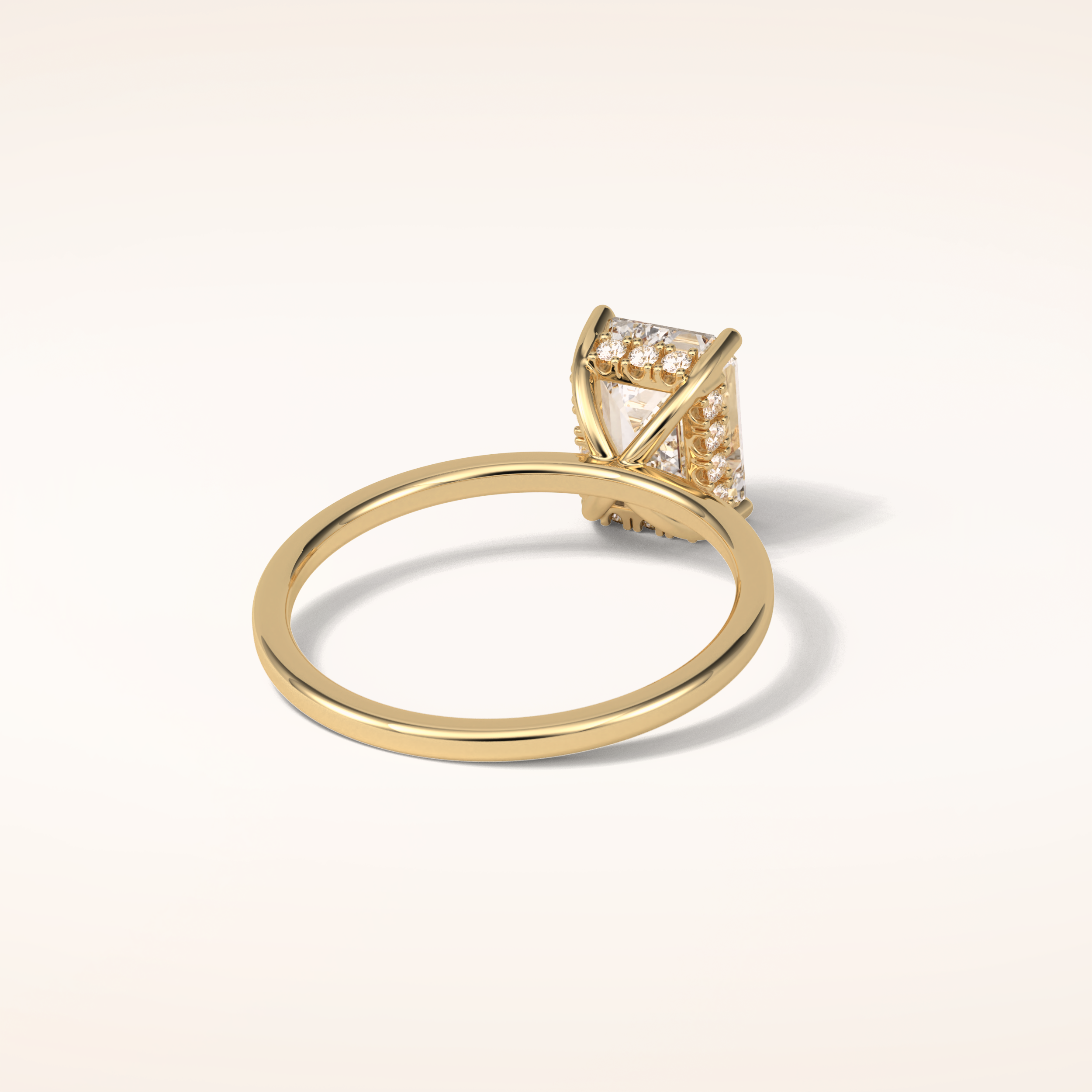 1.60 CT Emerald Shaped Hidden Halo Moissanite Engagement Ring