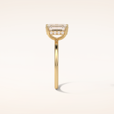 1.60 CT Emerald Shaped Hidden Halo Moissanite Engagement Ring