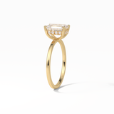 Emerald Hidden Halo Lab Grown Diamond Engagement Ring