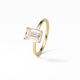 Emerald Hidden Halo Lab Grown Diamond Engagement Ring