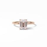 Emerald Hidden Halo Lab Grown Diamond Engagement Ring