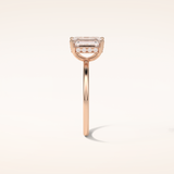 1.60 CT Emerald Shaped Hidden Halo Moissanite Engagement Ring