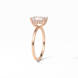Emerald Hidden Halo Lab Grown Diamond Engagement Ring