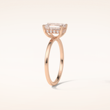 1.60 CT Emerald Shaped Hidden Halo Moissanite Engagement Ring