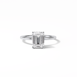 Emerald Hidden Halo Lab Grown Diamond Engagement Ring