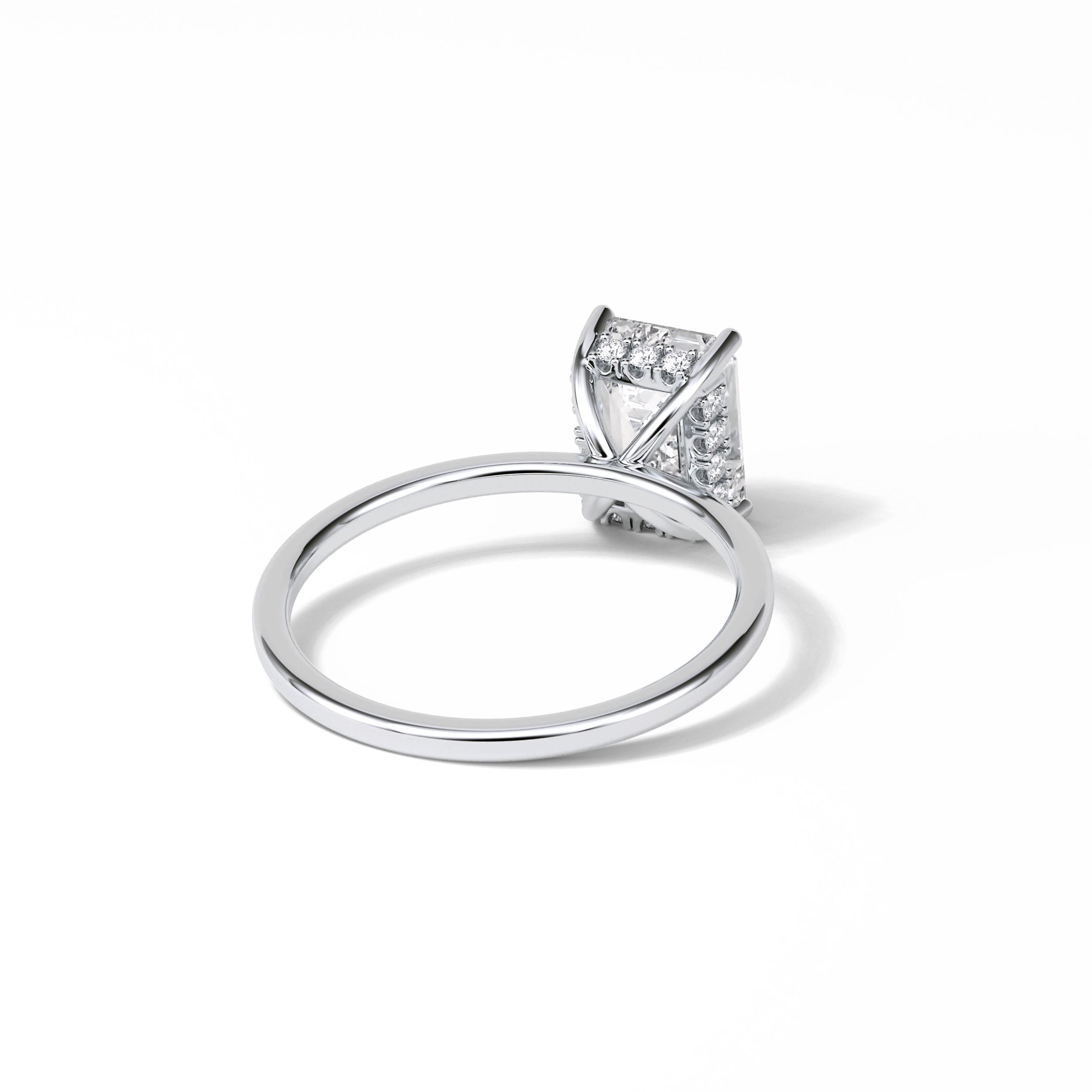 Emerald Hidden Halo Lab Grown Diamond Engagement Ring