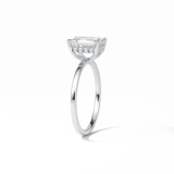 Emerald Hidden Halo Lab Grown Diamond Engagement Ring