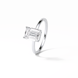 Emerald Hidden Halo Lab Grown Diamond Engagement Ring