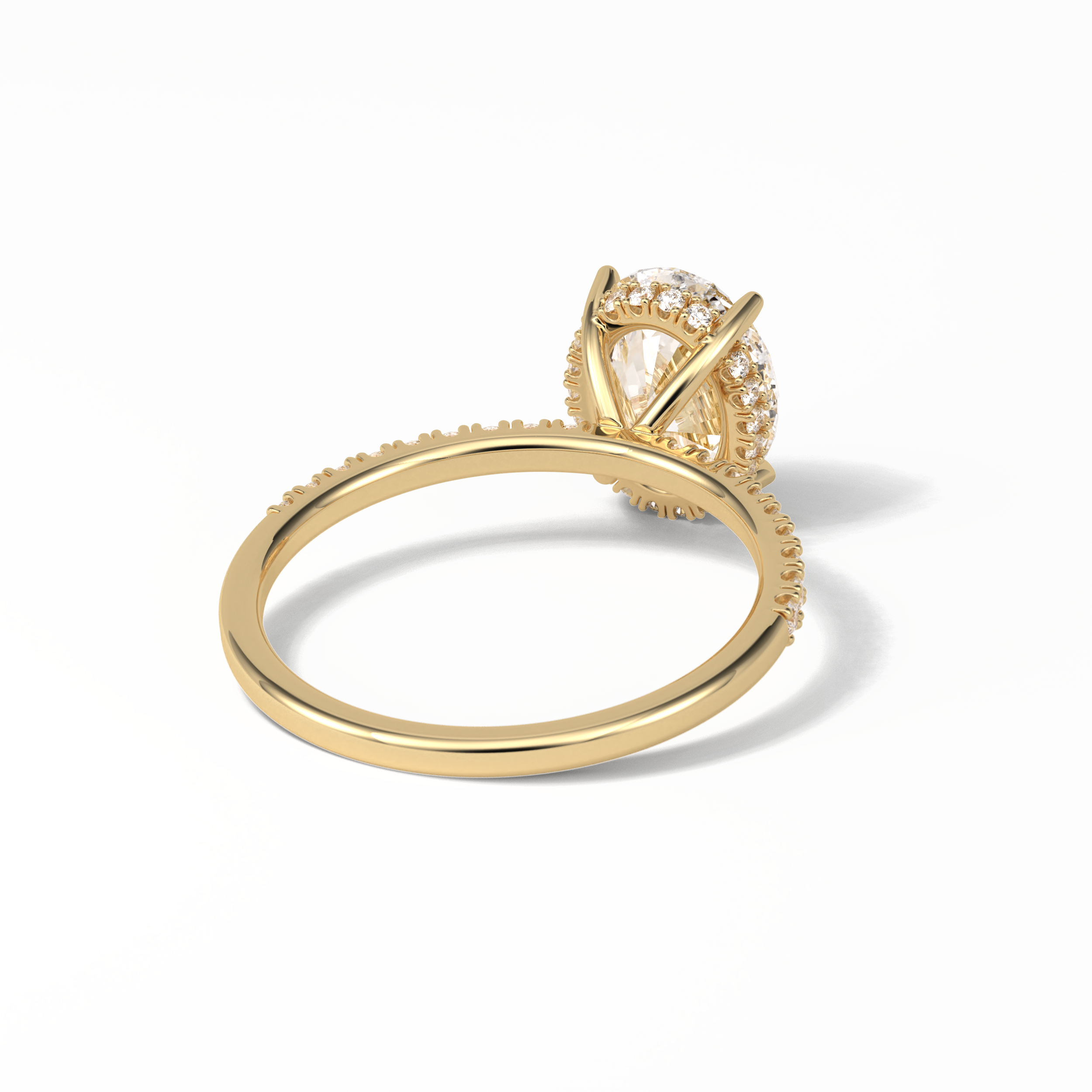 Oval Pave & Hidden Halo Lab Grown Diamond Engagement Ring