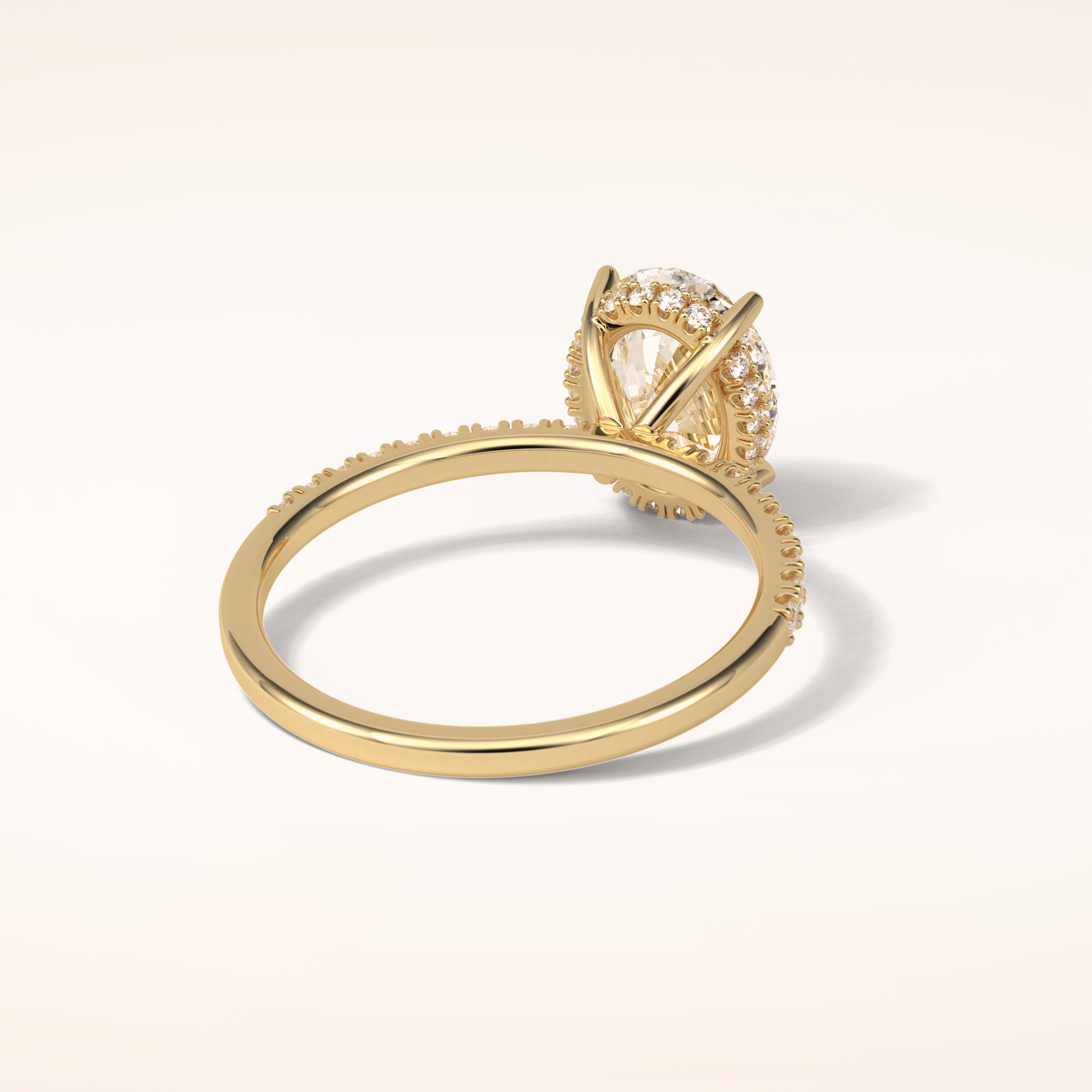 2.72 CT Oval Shaped Pave Moissanite Engagement Ring