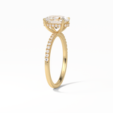 Oval Pave & Hidden Halo Lab Grown Diamond Engagement Ring