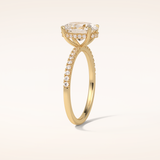 2.72 CT Oval Shaped Pave Moissanite Engagement Ring