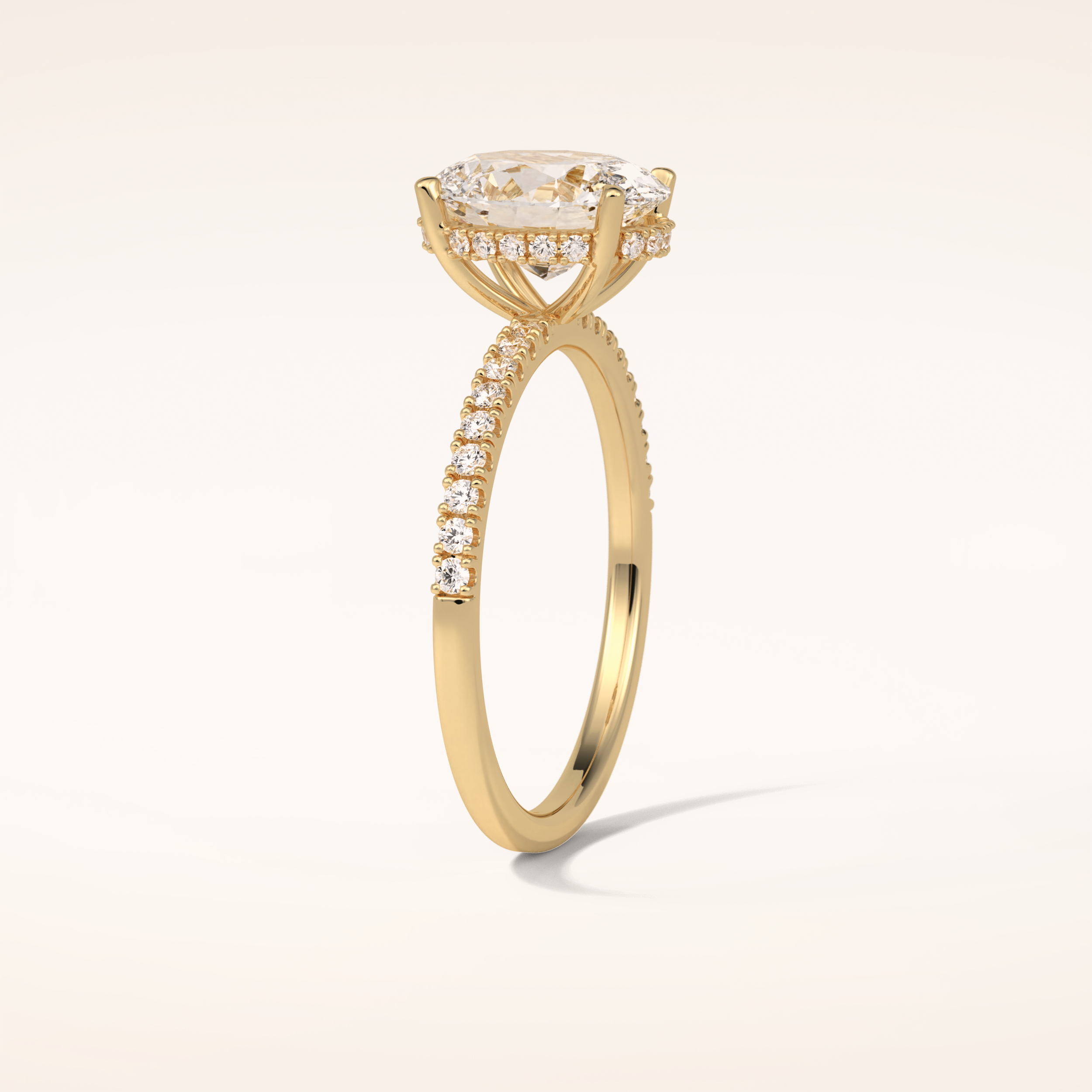 2.72 CT Oval Shaped Pave Moissanite Engagement Ring