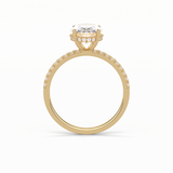 Oval Pave & Hidden Halo Lab Grown Diamond Engagement Ring