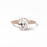 Oval Pave & Hidden Halo Lab Grown Diamond Engagement Ring