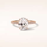 2.72 CT Oval Shaped Pave Moissanite Engagement Ring