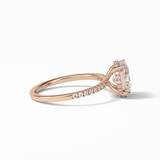 Oval Pave & Hidden Halo Lab Grown Diamond Engagement Ring