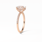Oval Pave & Hidden Halo Lab Grown Diamond Engagement Ring