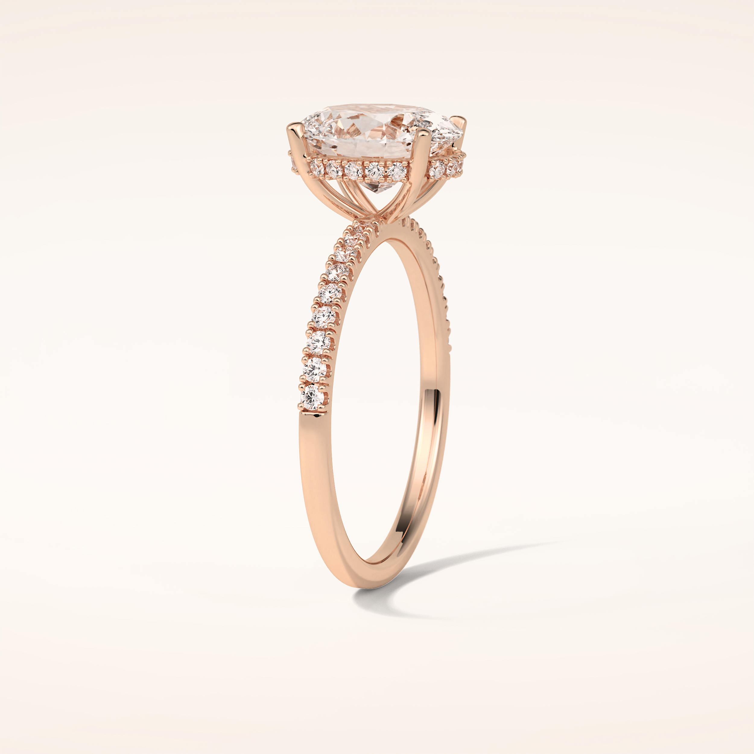 2.72 CT Oval Shaped Pave Moissanite Engagement Ring