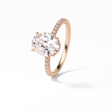 Oval Pave & Hidden Halo Lab Grown Diamond Engagement Ring
