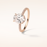 2.72 CT Oval Shaped Pave Moissanite Engagement Ring