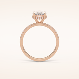 2.72 CT Oval Shaped Pave Moissanite Engagement Ring