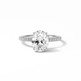 Oval Pave & Hidden Halo Lab Grown Diamond Engagement Ring