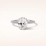 2.72 CT Oval Shaped Pave Moissanite Engagement Ring
