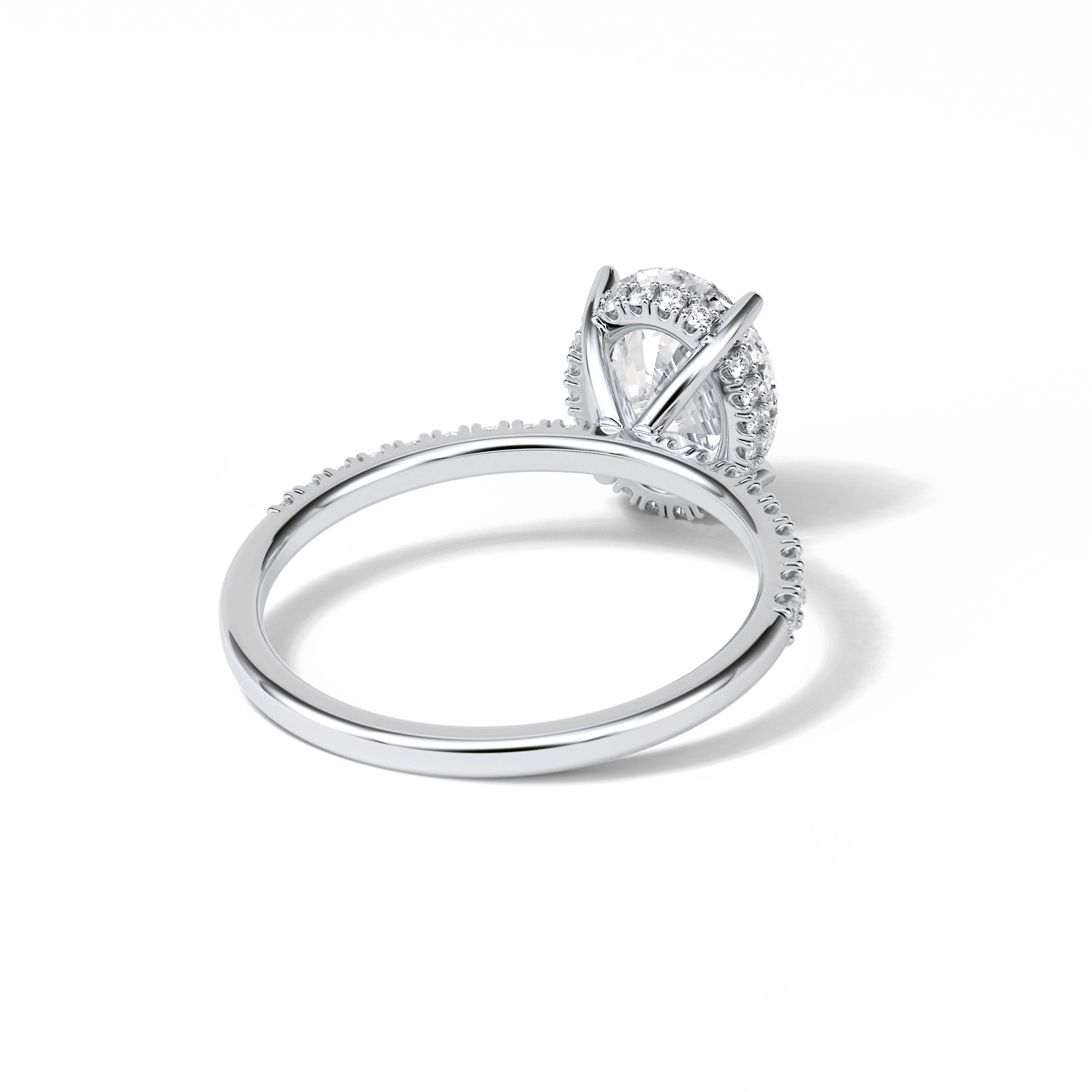 Oval Pave & Hidden Halo Lab Grown Diamond Engagement Ring