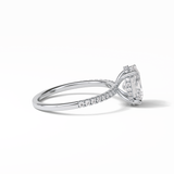 Oval Pave & Hidden Halo Lab Grown Diamond Engagement Ring