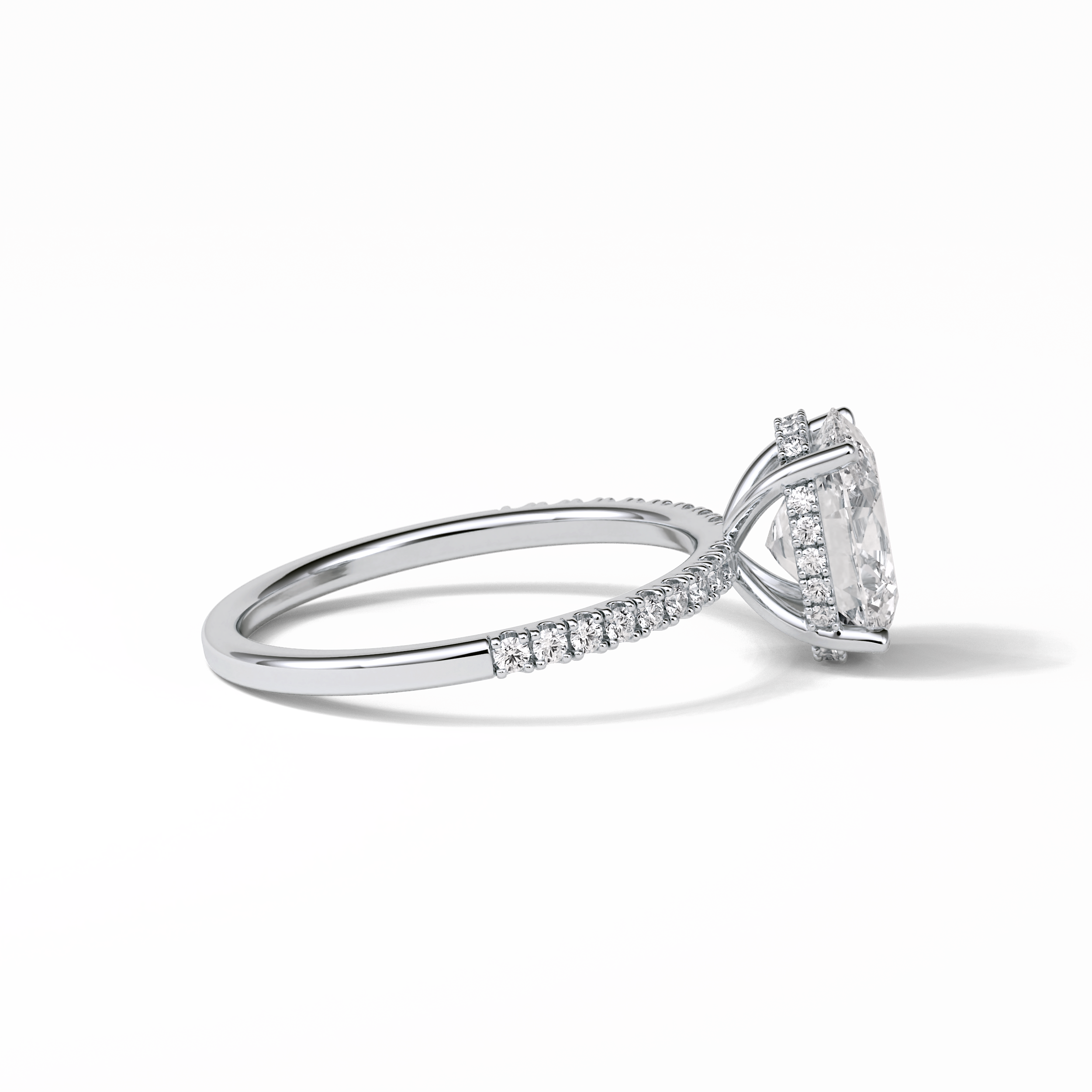 Oval Pave & Hidden Halo Lab Grown Diamond Engagement Ring