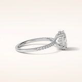 2.72 CT Oval Shaped Pave Moissanite Engagement Ring