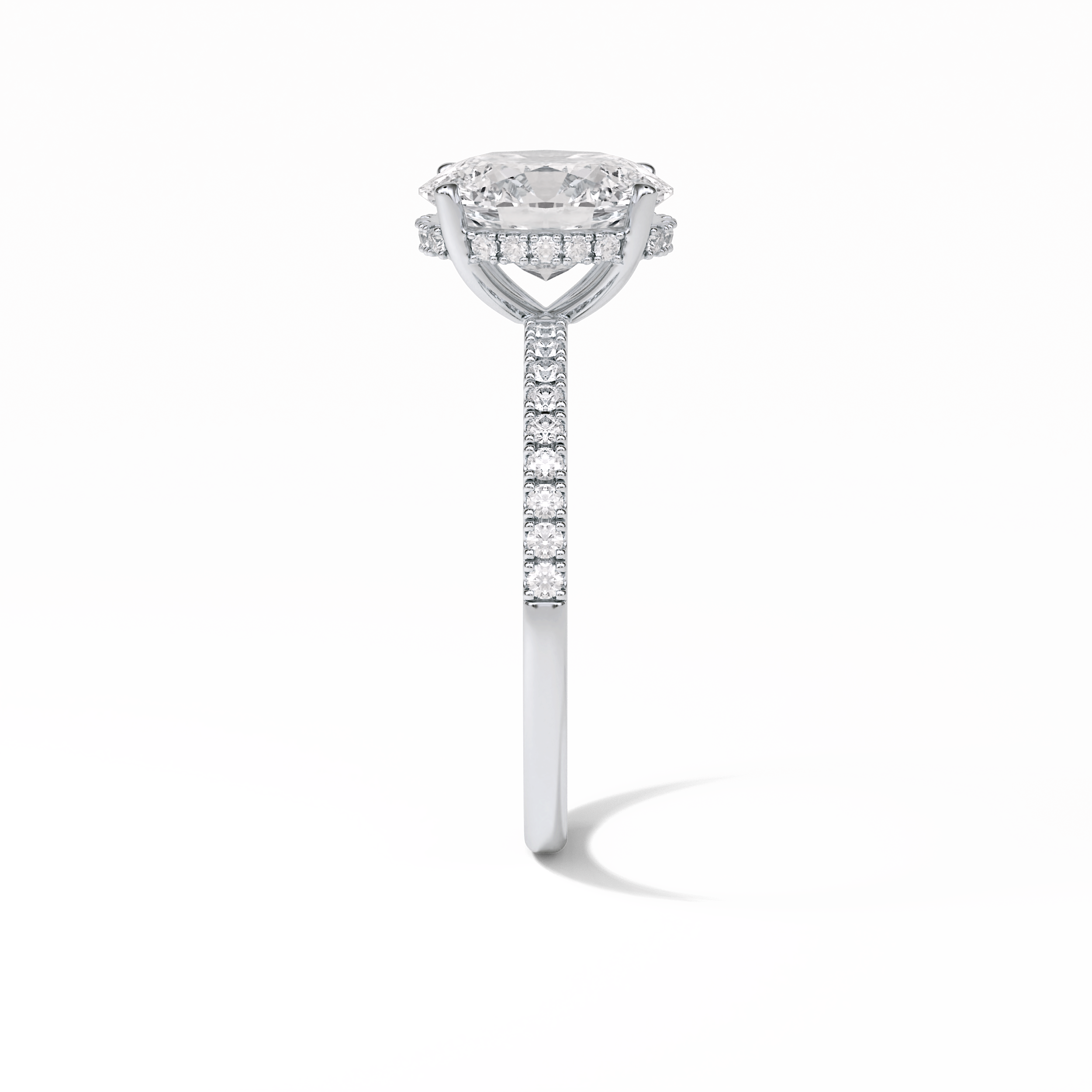 Oval Pave & Hidden Halo Lab Grown Diamond Engagement Ring