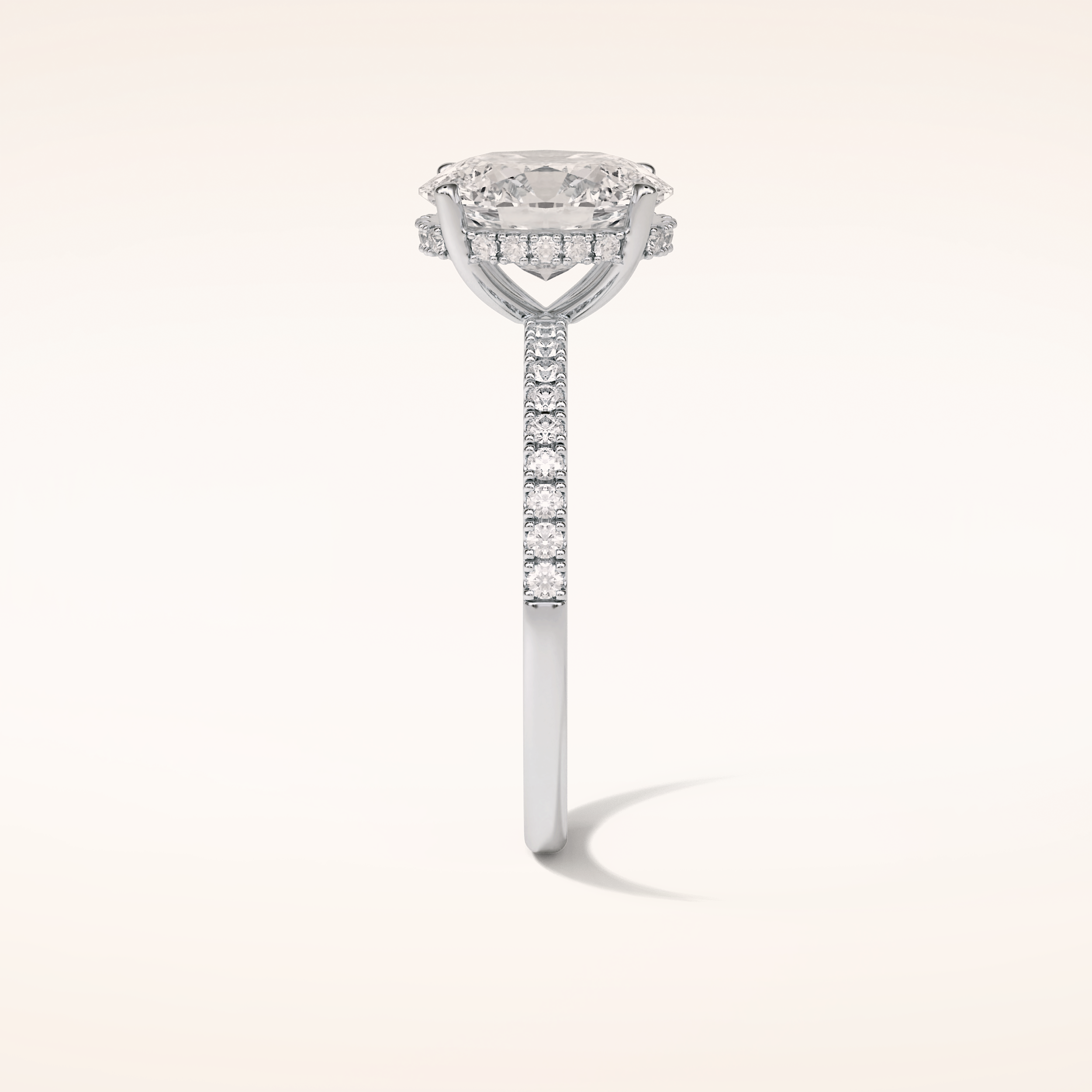 2.72 CT Oval Shaped Pave Moissanite Engagement Ring