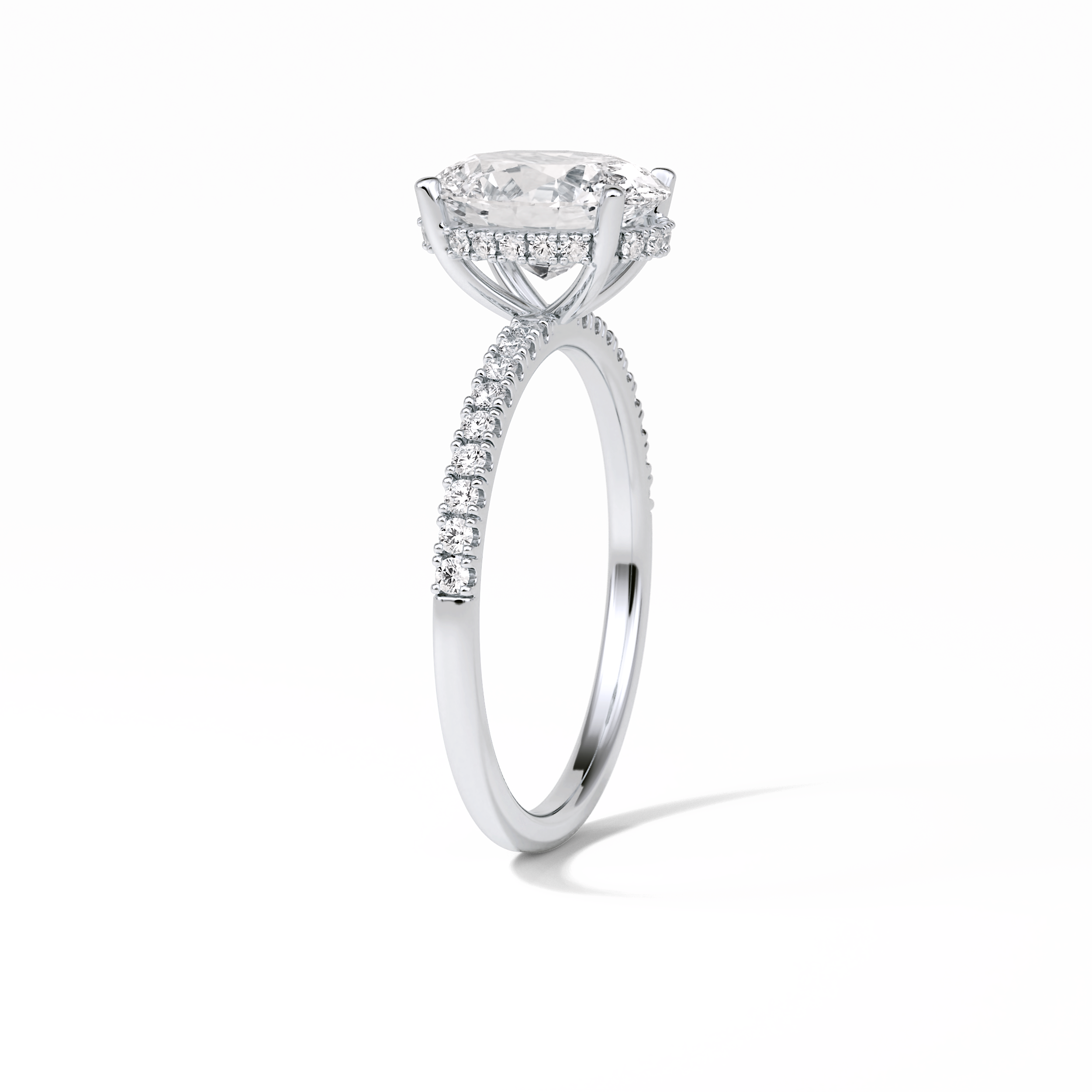 Oval Pave & Hidden Halo Lab Grown Diamond Engagement Ring