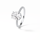 Oval Pave & Hidden Halo Lab Grown Diamond Engagement Ring