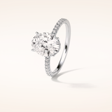2.72 CT Oval Shaped Pave Moissanite Engagement Ring