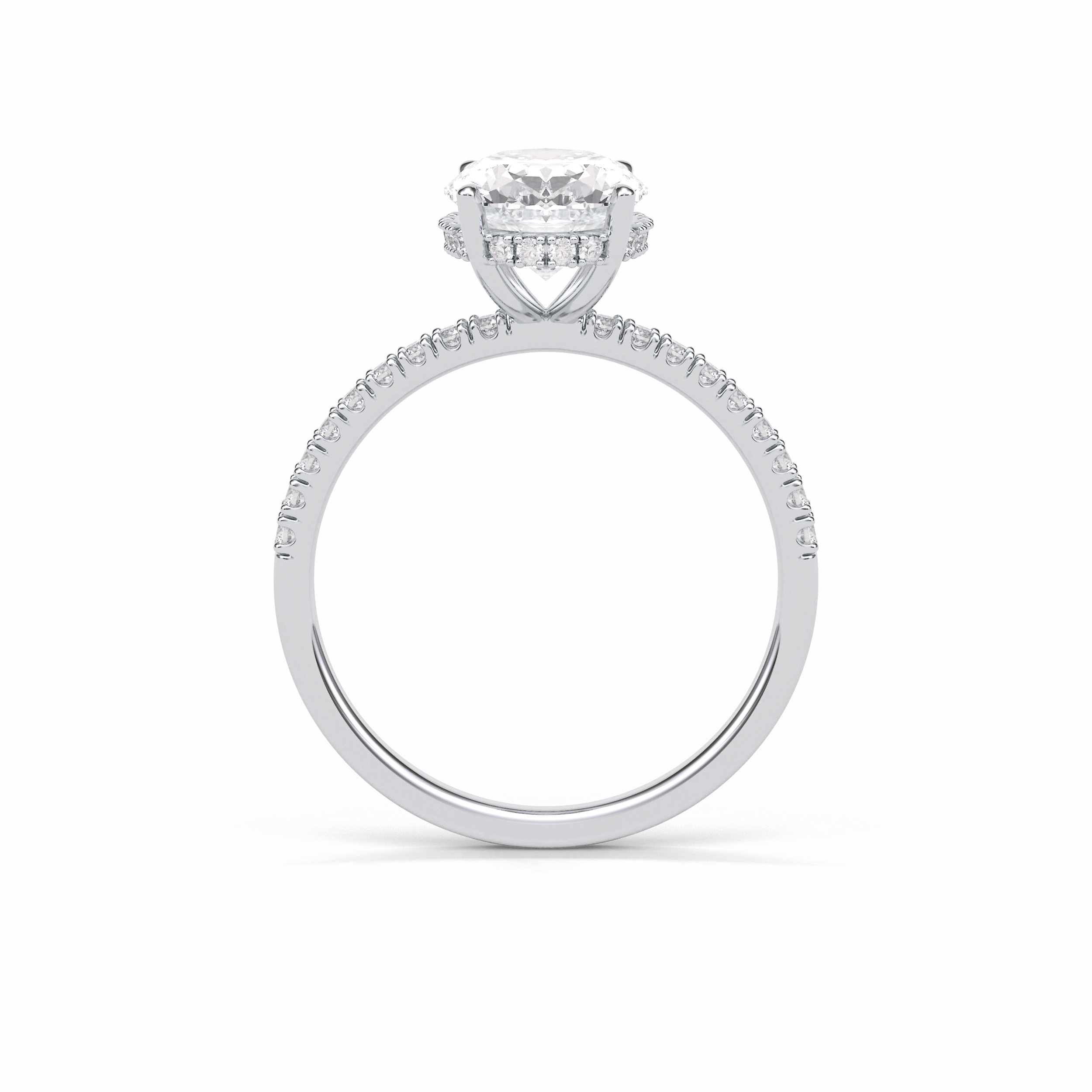 Oval Pave & Hidden Halo Lab Grown Diamond Engagement Ring