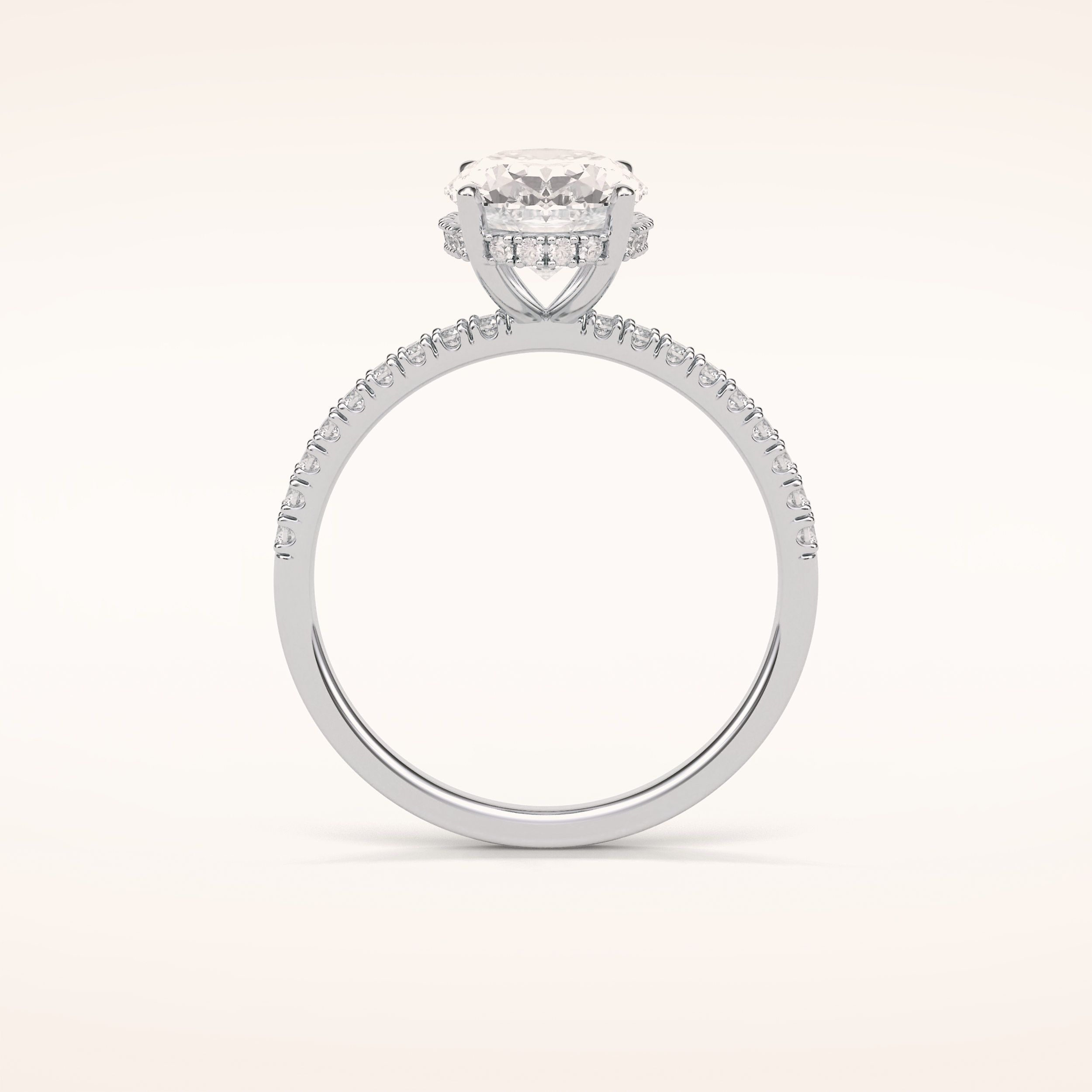 2.72 CT Oval Shaped Pave Moissanite Engagement Ring